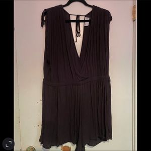 ASOS Design Curve Black Beach Romper with Plunge Neck in Size 18!